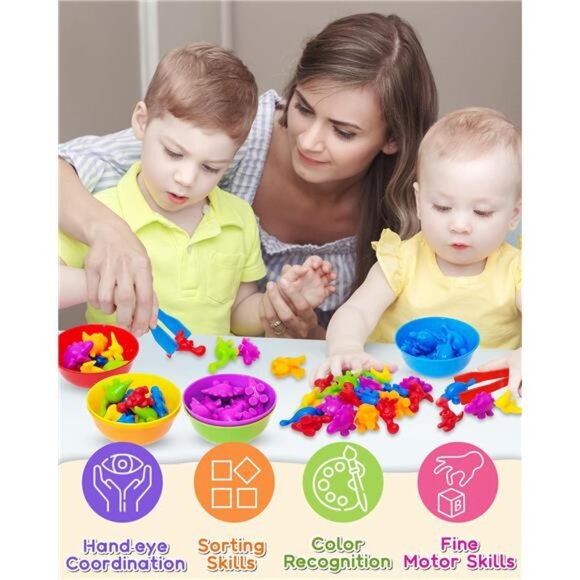 Yetonamr Counting Dinosaurs Montessori Toys for 3 4 5 Years Old Boys Girls, - Picture 4 of 7